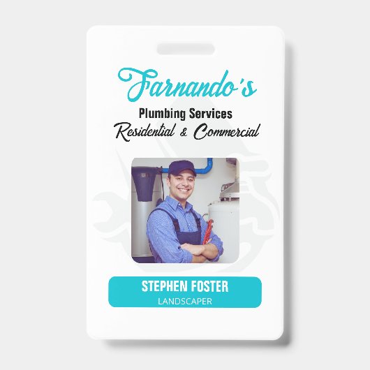 Plumbing Service Water Drop Logo Plumber Business バッジ (正面)