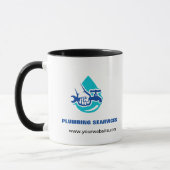 Plumbing Service Water Drop Logo Plumber Business マグカップ (左)