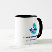 Plumbing Service Water Drop Logo Plumber Business マグカップ (正面右)