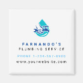 Plumbing Service Water Drop Logo Plumber Business マグネット (正面)