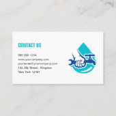 Plumbing Service Water Drop Logo Plumber Business 予約カード (裏面)