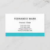 Plumbing Service Water Drop Logo Plumber Business 名刺 (裏面)