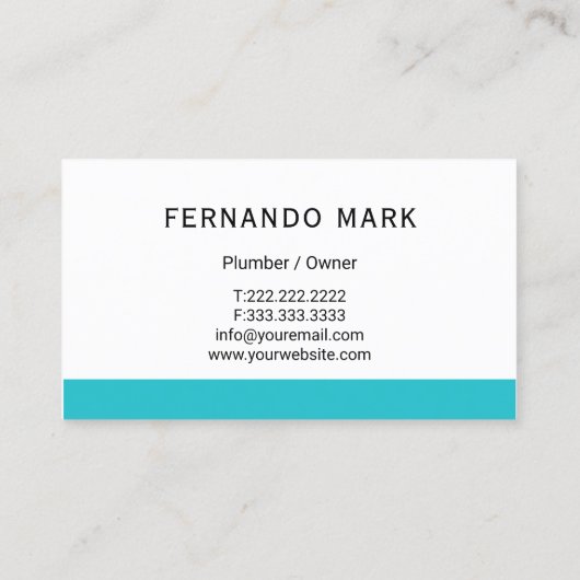 Plumbing Service Water Drop Logo Plumber Business 名刺 (裏面)