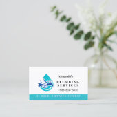 Plumbing Service Water Drop Logo Plumber Business 名刺 (スタンド正面)