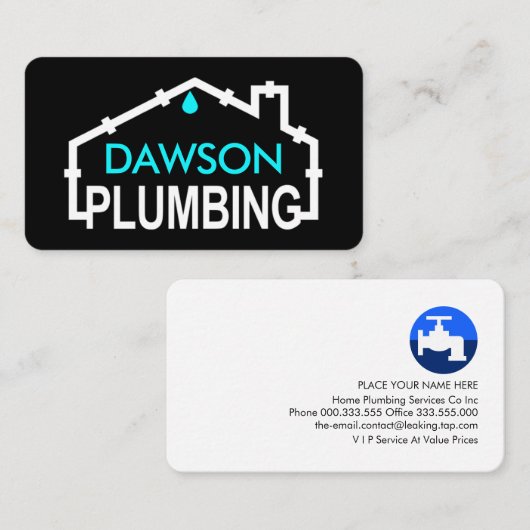 Plumbing Signage Home Pipe Frame 名刺 (正面/裏面)