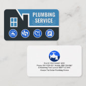 Plumbing Tools On Leaking Building Roof 名刺 (正面/裏面)