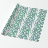 Plume Palm Fronds in Blue and Green ラッピングペーパー (アンロールド)