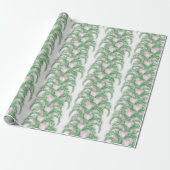 Plume Palm Fronds in Pink and Green ラッピングペーパー (アンロールド)