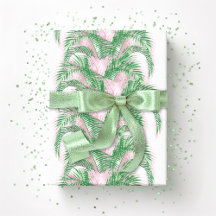 Plume Palm Fronds in Pink and Green