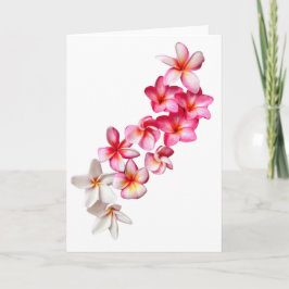 Plumeria Blooms Collage Folded Greeting Card カード