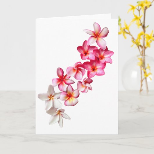 Plumeria Blooms Collage Folded Greeting Card カード (黄色い花)