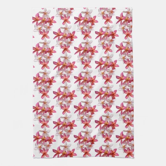Plumeria Collage Kitchen Towel キッチンタオル (縦)