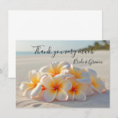 Plumeria Flower on sand thank you card サンキューカード (正面/裏面)