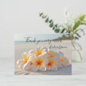 Plumeria Flower on sand thank you card サンキューカード (スタンド正面)