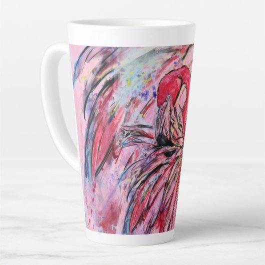 Plumes au rose カフェラテマグ (左アングル)