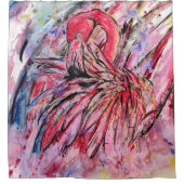 Plumes au rose シャワーカーテン (正面)