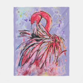 Plumes au rose フリースブランケット