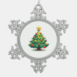 Plump Kawaii Christmas Tree Sparkling Ornaments スノーフレークピューターオーナメント