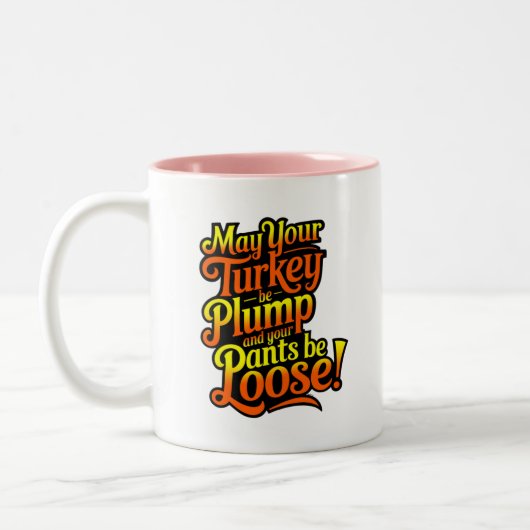 Plump Turkey, Cartoon Diva Turkey, Mag ツートーンマグカップ (左)