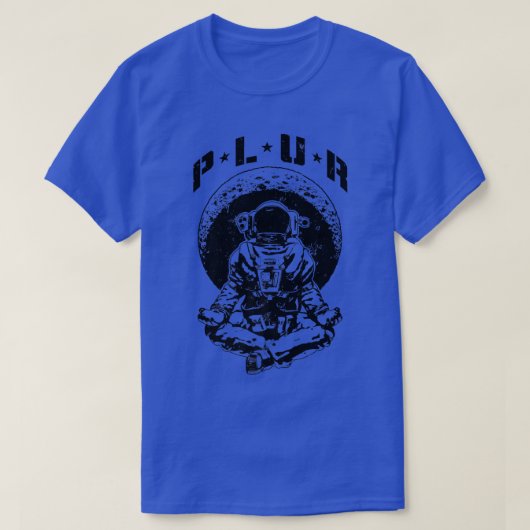 PLUR平和ラブユニティ尊重テクノレイヴEDMアスター Tシャツ (デザイン正面)