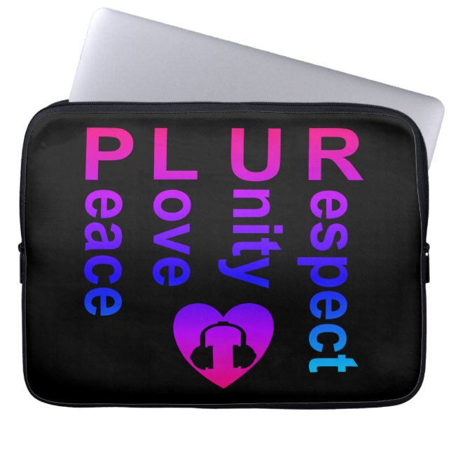 PLUR （平和への愛の統一の尊重） ラップトップスリーブ (正面)
