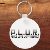 PLUR – 平和愛の統一の尊重 キーホルダー (正面)