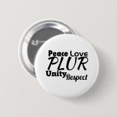 PLUR – 平和、愛、団結、尊敬 缶バッジ (正面&裏面)