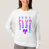 PLUR (Peace Love Unity Respect)長袖シャツ Tシャツ (正面)