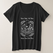 Plus Size Nature Hexagon Mountain Your Text プラスサイズTシャツ (デザイン正面)