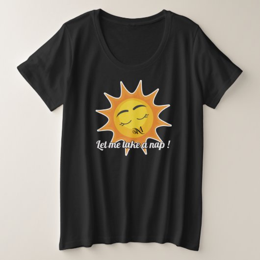 Plus Size T-Shirt : Take a Nap (black) プラスサイズTシャツ (デザイン正面)