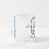 Plusee! 曇らされたガラス10oz フロストグラスマグカップ (正面左)