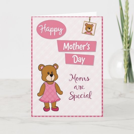 Plush Bear Mothers Day Scene Card カード (正面)