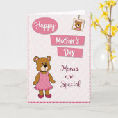 Plush Bear Mothers Day Scene Card カード (黄色い花)