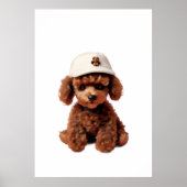 Plush Chocolate Mini Poodle Folder ポスター (正面)