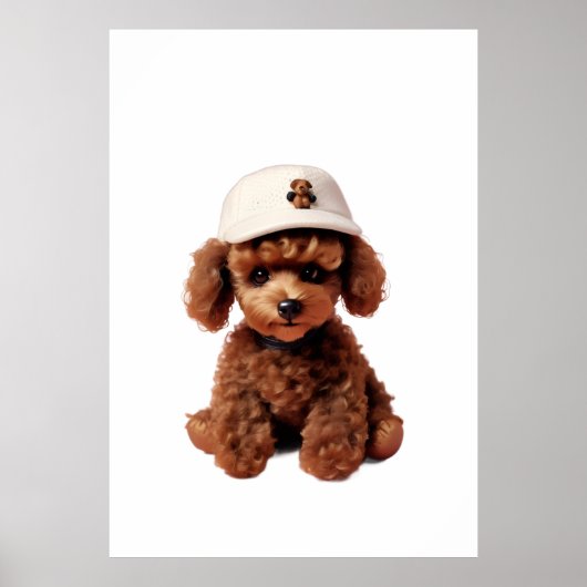 Plush Chocolate Mini Poodle Folder ポスター (正面)
