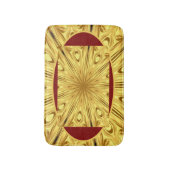 Plush Comfort & High Contrast: Crimson & Gold Opul バスマット (正面縦)