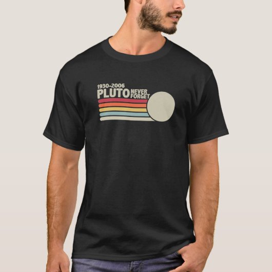 PLUTO NEVER忘れレトロスタイルおもしろい宇宙、Scienc Tシャツ (正面)