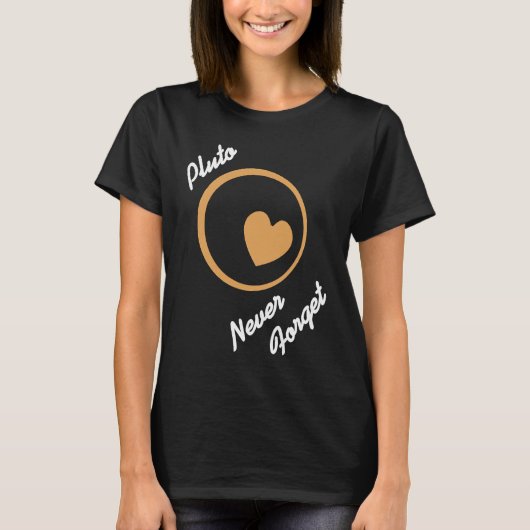 PLUTO Never 忘れレトロ天文学者 Tシャツ (正面)
