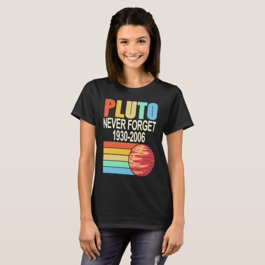 PLUTO Never Forget 1930 2006 Cool Retro Planet Pre Tシャツ (正面フル)