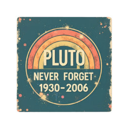 Pluto Never Forget 1930-2006 Vintage Retro Space メタルプリント