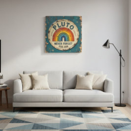 Pluto Never Forget 1930-2006 Vintage Retro Space メタルプリント