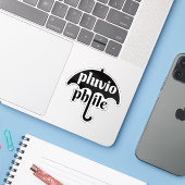 Pluviophile - v3 (黒) シール (ノートパソコンとiPhone)