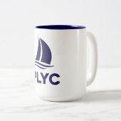 PLYC ホワイトマグ ネイビー内側 ツートーンマグカップ (正面右)