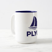 PLYC ホワイトマグ ネイビー内側 ツートーンマグカップ (正面左)