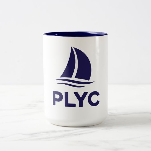 PLYC ホワイトマグ ネイビー内側 ツートーンマグカップ (中央)