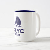 PLYC 2026 White Mug with Navy Interior  ツートーンマグカップ (正面右)