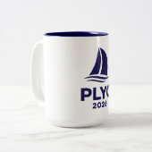 PLYC 2026 White Mug with Navy Interior  ツートーンマグカップ (正面左)