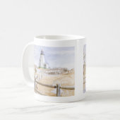 Plymought Lighthouse Watercolor コーヒーマグカップ (正面左)