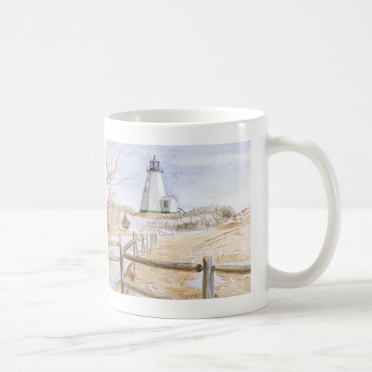 Plymought Lighthouse Watercolor コーヒーマグカップ (右)
