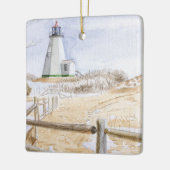 Plymought Lighthouse Watercolor セラミックオーナメント (左)